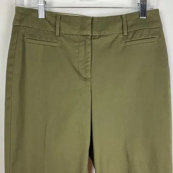 Talbots Perfect Crop Women’s Pants Slim Leg Loden Frost Olive Green Size 2P - Picture 3 of 10